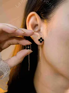 Anting Semanggi Deangan Berlian Anting Wanita Anting Titanium Anti Karat Anti Luntur