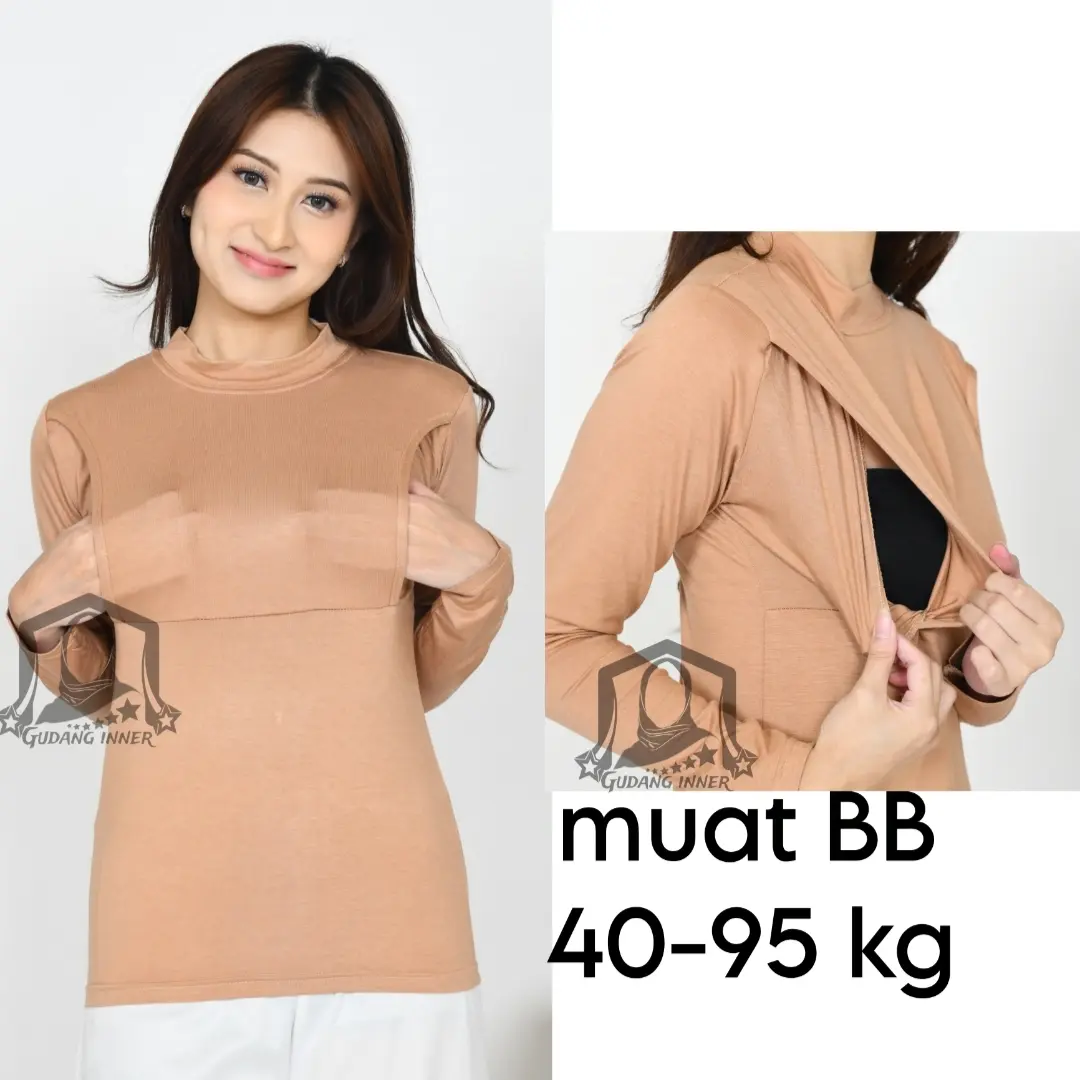 Manset Baju Menyusui Busui Lengan Panjang Polos