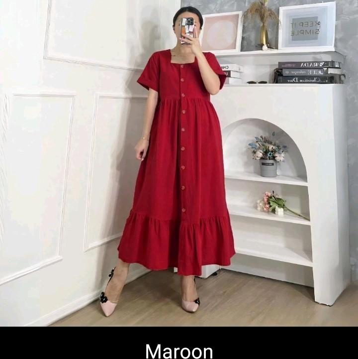 Daster Crincle Kancing// Dress Wanita bumil busui frendly// Daster kekinian by batik pradana Kain Lembut 6