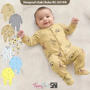 BC-021KK BC-031KK Sleepsuit Bayi Kaki Tutup Jumper Panjang Kaki Tutup COTTON Full Print Jumper Bayi Baju Tidur Bayi Anak Piyama Bayi Setelan Baju Bayi Lengan Panjang Laki Laki Perempuan Cewek Cowok Murah Baju harian Kancing Katun
