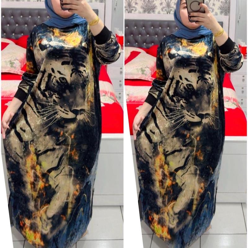 Gamis bludru velvet ukuran standar dan jumbo Mewah termurah Dress Wanita 7