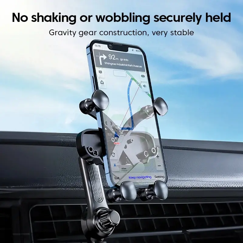 Giá Đỡ Điện Thoại Di Động Xoay 360 ° Cho Xe Hơi, Giá Đỡ Điện Thoại Trọng Lực 2024 Mới, Kẹp Điều Hướng Cửa Thoát Khí Đặc Biệt 4