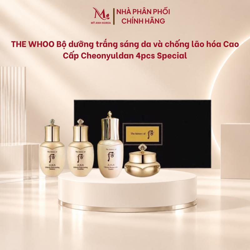 THE WHOO Bộ dưỡng trắng sáng da và chống lão hóa Cao Cấp Cheonyuldan 4pcs Special