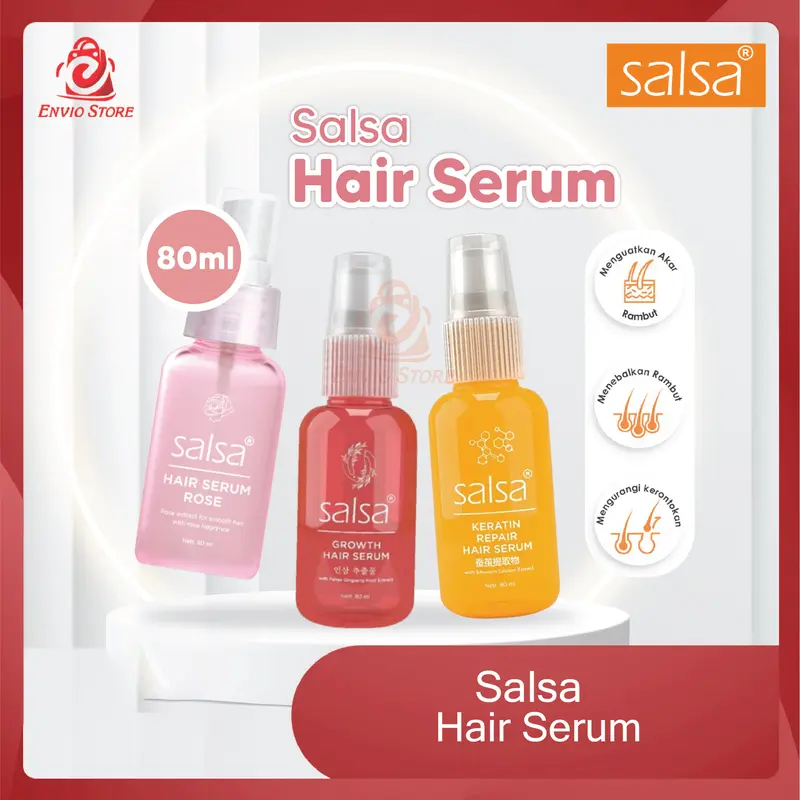 ENVIO - SALSA Hair Serum Perfum Spray Rose / Keratin / Growth 80ml - Serum Perawatan Rambut Hijab Friendly 0