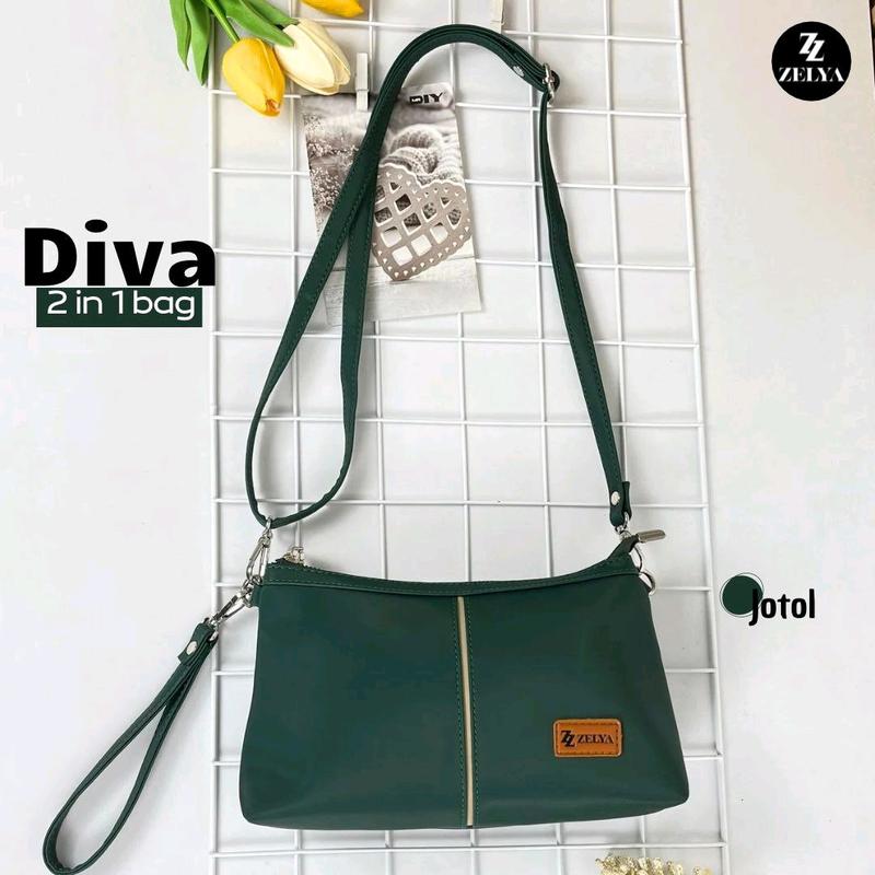 (ZELYA) DIVA BAG BY ZELYA, Tas Selempang 2in 1 bisa sling bag, hand bag tas selempang wanita simpel local  bag bags 8