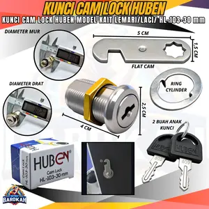 Kunci Laci Kait / Kunci Lemari / Kunci Loker Kunci Camlock Huben Model Kait HL-103-30mm Kuat Tahan Lama