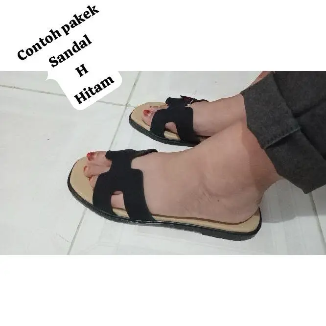 Sandal H 1 wanita/sandal terbaru/Sandal slop / sandal H / sandal santai / sandal cantik / sandal lucu / sandal teplek / sandal wanita Sendal Perempuan Cewek Jepit Flat