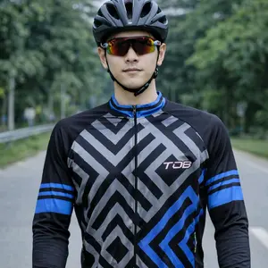 Jersey Sepeda Tangan Panjang Dengan Kantong di Belakang untuk Kenyamanan Berolahraga - Sport