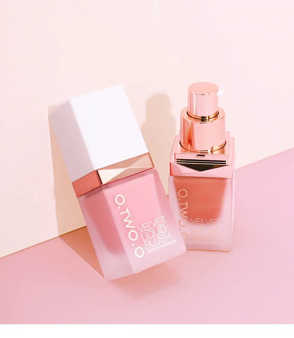O.TWO.O perona pipi cair warna alami yang halus dan perona pipi yang halus Blush On Kosmetik / Makeup Cair Tahan Lama Liquid Blush