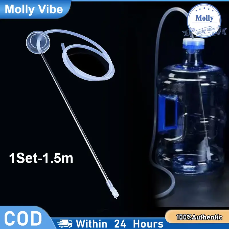 150cm Selang Silikon Foodgrade + Pipa Stainless 304 - Untuk Pompa Hisap & Dispenser Galon