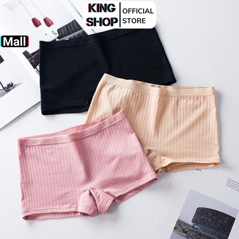 Quần Lót Nữ Bảo Hộ Mặc Váy ngắn, Cotton Sọc Gân Tăm Tôn Dáng Màu Xinh, Quần Mặc Trong Váy Chống Hằn Cộm KING SHOP V4116
