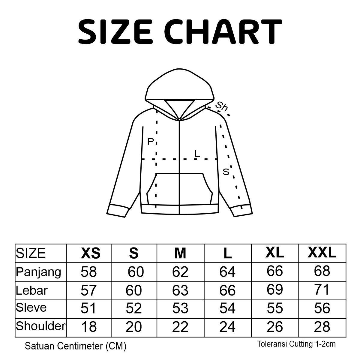 Hoodie Boxy Double Zipper Oversize List Menyala Hitam