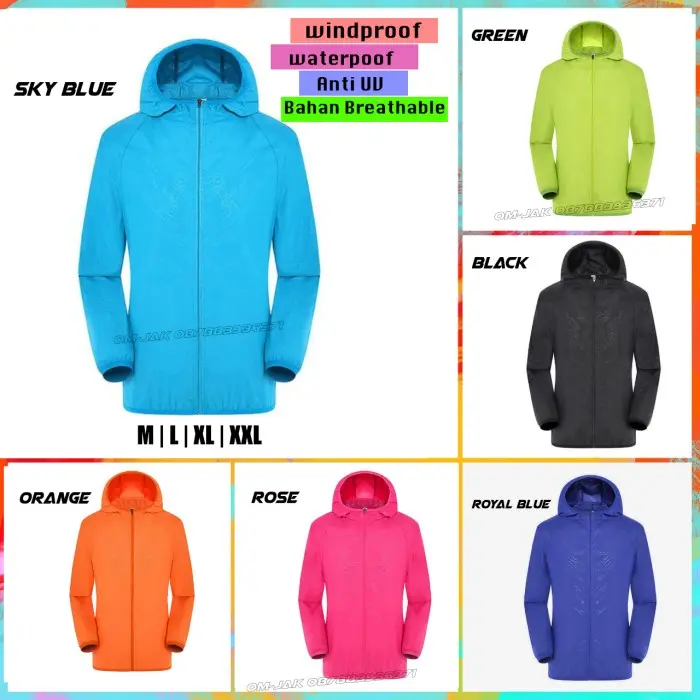 jaket anti uv keren banyak warna dan ukuran 2pcs 4