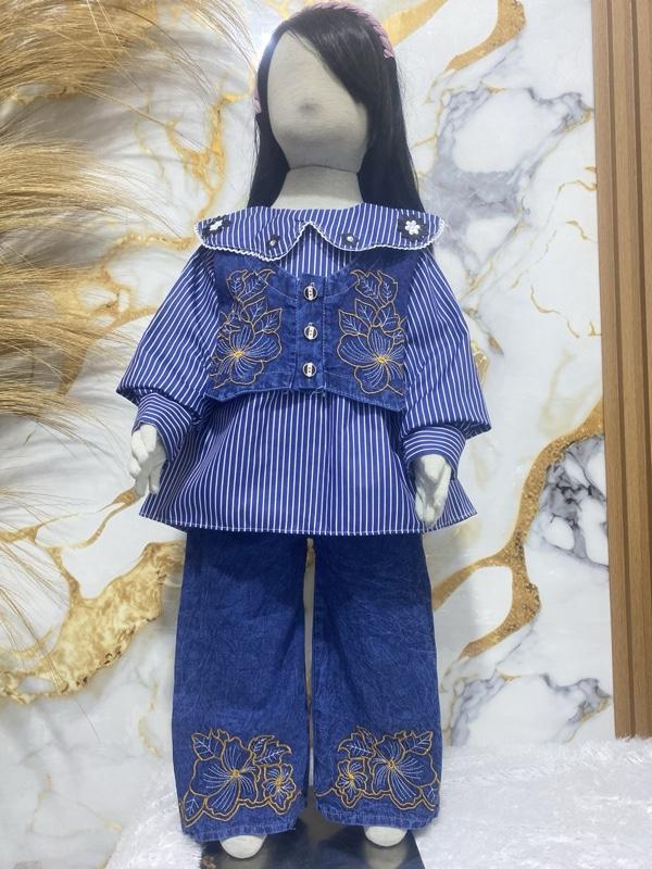 BINTANG KIDS /VEST BORDIR/ SETELAN ROMPI 3in1 JEANS BORDIR MIX SALUR ANAK PEREMPUAN USIA 3 TAHUN - 12 TAHUN/ SETELAN JEANS BORDIR ANAK /SETELAN VIRAL ANAK /SETELAN ANAK TERBARU