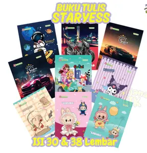 Buku Tulis STARYESS 30 Lembar 10 Buku / Buku Catatan Anak Sekolah / Buku Tulis Anak