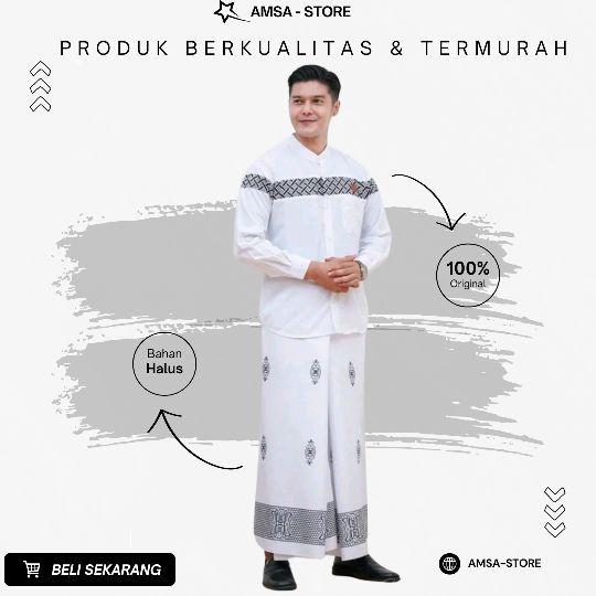 SET SARKO Setelan Sarung Dan Koko Lengan Panjang Motif Kobata Terbaru Dan Sarung Motif Sarwon Dewasa pria Kurta Kekinian Baju Muslim batik syari sesuai gambar