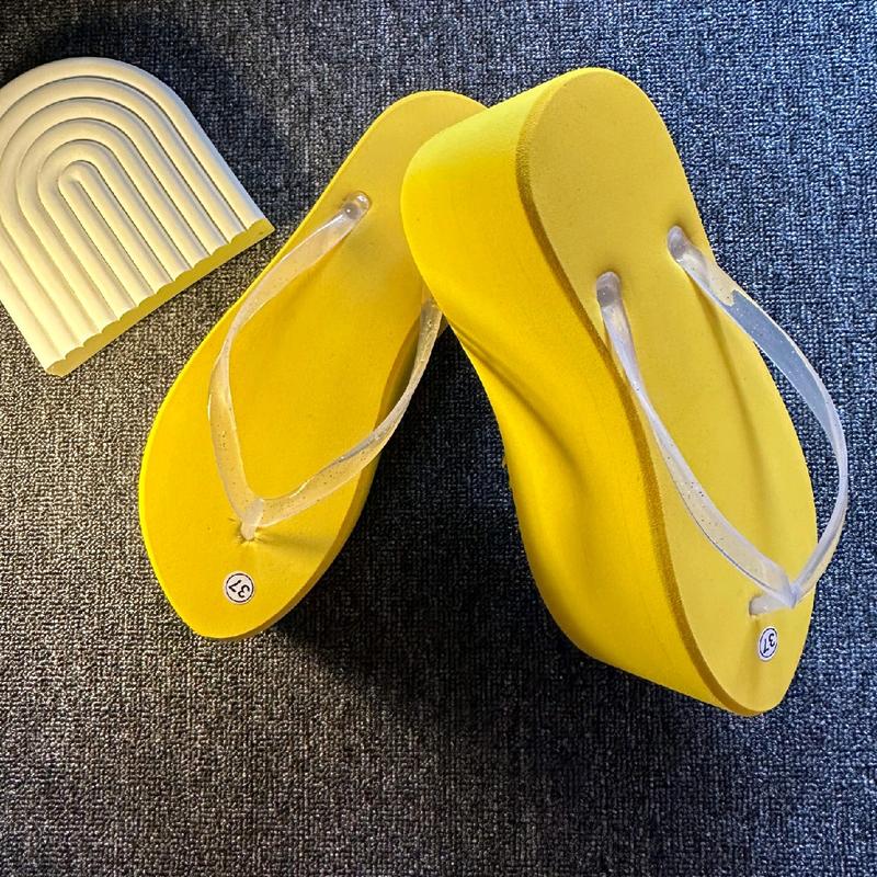 SANDAL FLAT KUNING HEEL 7CM Sendal Wanita 2