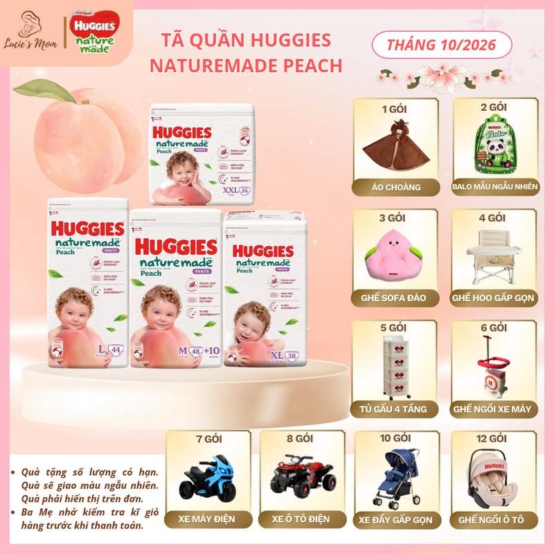 Tã Quần Huggies Naturemade Peach Tinh Chất Lá Đào Làm Dịu Da Bé - Lucie's Mom