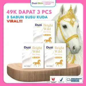 Duzi Skin - Sabun Batang Susu Kuda Bright Wild Original 50 Gram x 3