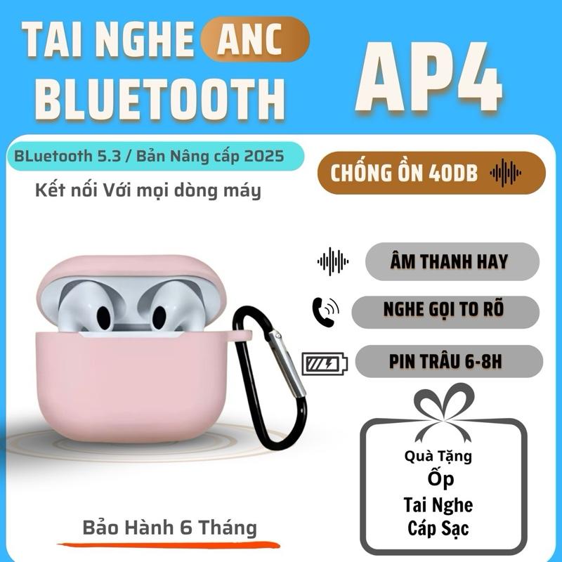  Tai Nghe Bluetooth A4 ANC Chống Ồn  Tặng Ốp Cáp sạc Âm Thanh Nâng Cấp Đôi Tên Định Vị Tự Động Kết Nối Báo Hành Đổi Mới trong 6 Tháng Phù hợp mọi dòng máy Pin trâu Nhét Tai Nghe Nhạc Bluetooth Earphone 