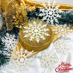 SNOWFLAKES HIASAN KRISTAL SALJU NATAL GANTUNGAN KEPINGAN SALJU POHON NATAL BUNGA ES MERRY CHRISTMAS