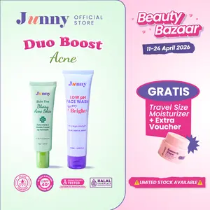 JUNNY - Duo Boost Acne |  Low PH Face Wash Berry Bright 100 ml  + Skin Tint Blurry Acne 30gr
