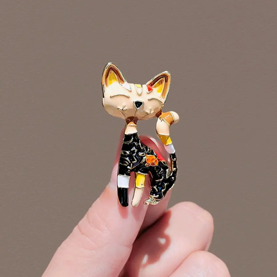 Bros Kucing Hitam Retro Aksesoris Fashion