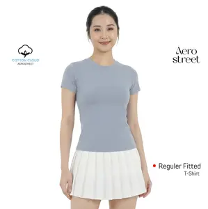 Aerostreet T Shirt Cotton Cloud Perfect Fit Fuji Denim Woman Fitted Tshirt 1B300