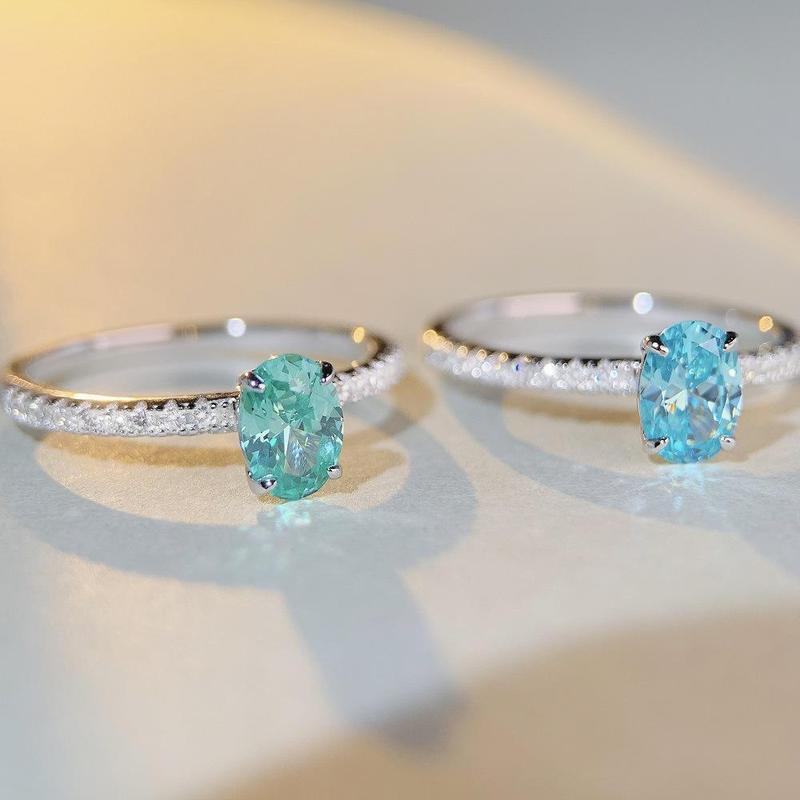 Product Introduction of 【T8】925 Sterling Silver Oval Shape CZ Ring 6