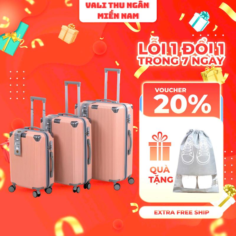 Vali khóa kéo KS209_ LOẠI DÀY  [TẶNG TÚI  ĐỰNG GIÀY] nhựa dẻo ABS+PC cao cấp Size 20/24/28 Chống va đập,có khóa bảo mật ,bánh xe xoay 360 độ - LỖI ĐỔI MỚI (BH 2 NĂM) Nam