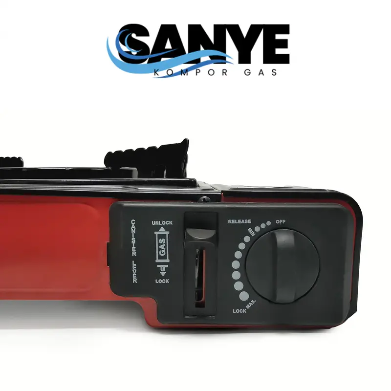SANYE Kompor Gas Portable 1 Tungku Stainless Steel 2in1 Black Anti Ledak Safety Device H101 4