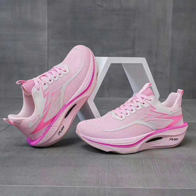  Giày Thể Thao Nam Nữ Chạy Bộ Aerobic Đế Nhẹ QLG-8611 Hồng Sneaker Sport Tập Thể Dục Tập Chạy Bộ 