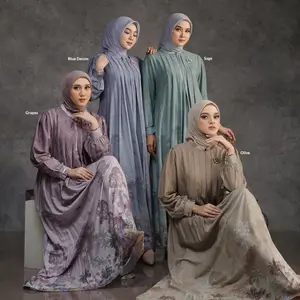 MAHRIZA DRESS "N" BY NADHEERA LUXURY | TERMURAH | MEWAH | Bahan rayon Gamis Muslim Wanita Dewasa Lebaran Syari