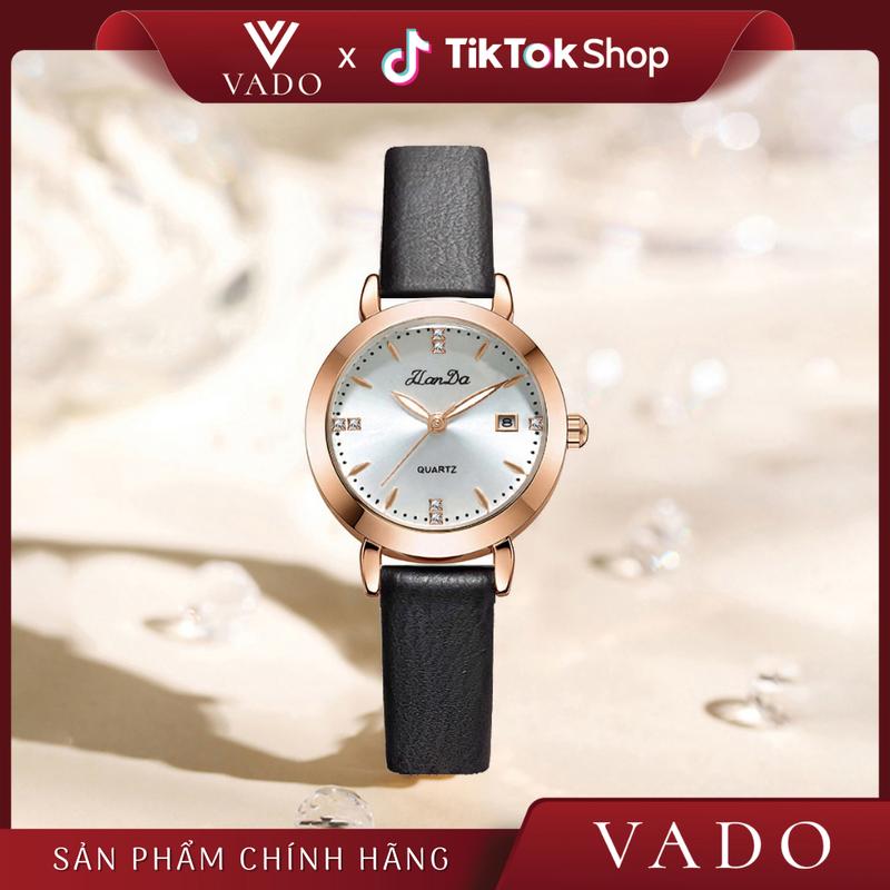 [LIVE -DHJ3203] Đồng hồ nữ nhỏ gọn mặt tròn dây da, phong cách cổ điển - DHJ3203 JRANDE