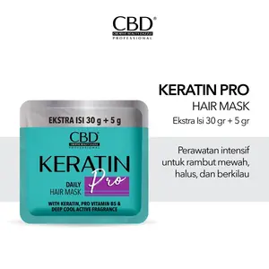 CBD Keratin Pro Daily Hair Mask 35gr - Perawatan Rambut Anti Kering dan Kusut | Masker Rambut untuk Nutrisi & Elastisitas Rambut Mewah Halus dan Berkilauan