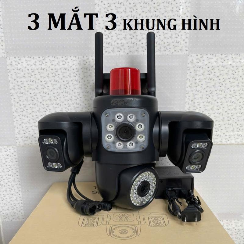  Camera Wifi Yoosee 3 Mắt 3 Khung Hình F56JD - Xoay 360 Độ Đàm Thoại 2 Chiều Hình Ảnh Sắc Nét Góc Quan Sát Rộng - Đèn Led Trợ Sáng Ban Đêm Có Màu 