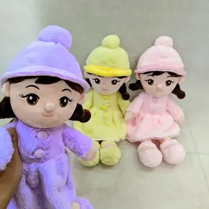 seulgi boneka babydoll pretty girl alexa 25x45cm doll pretty boneka cewek kepang pake topi dress lucu bahan halus lembut warna ungu pink kuning hadiah cantik gift (05020646)