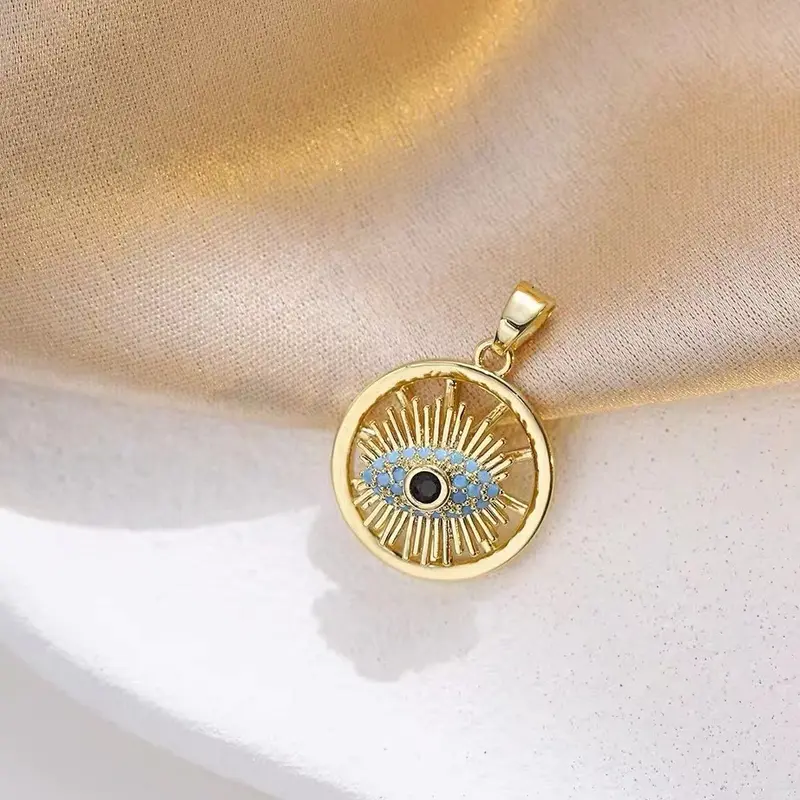Kalung Batu Mata Kucing Elegan Bentuk Mata dengan Tali Rantai Berlapis Logam - Chain 0