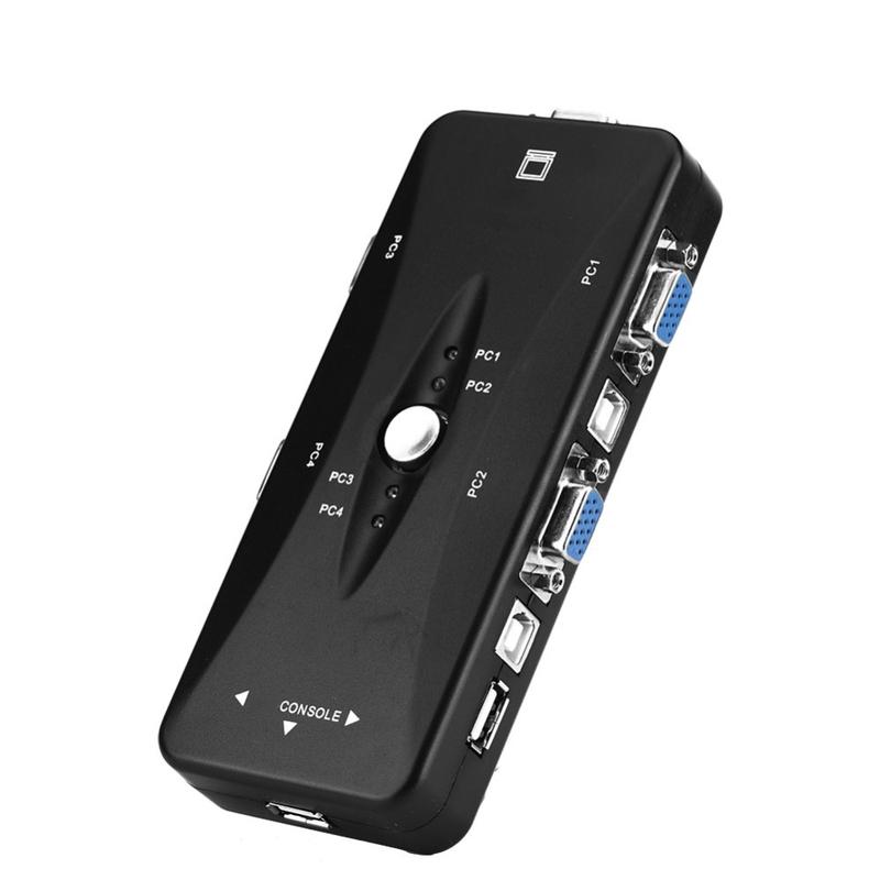 Bền bỉ 4 cổng kết nối Bộ chuyển đổi KVM USB 2.0 USB 2.0 Cắm là chạy Bộ chuyển…