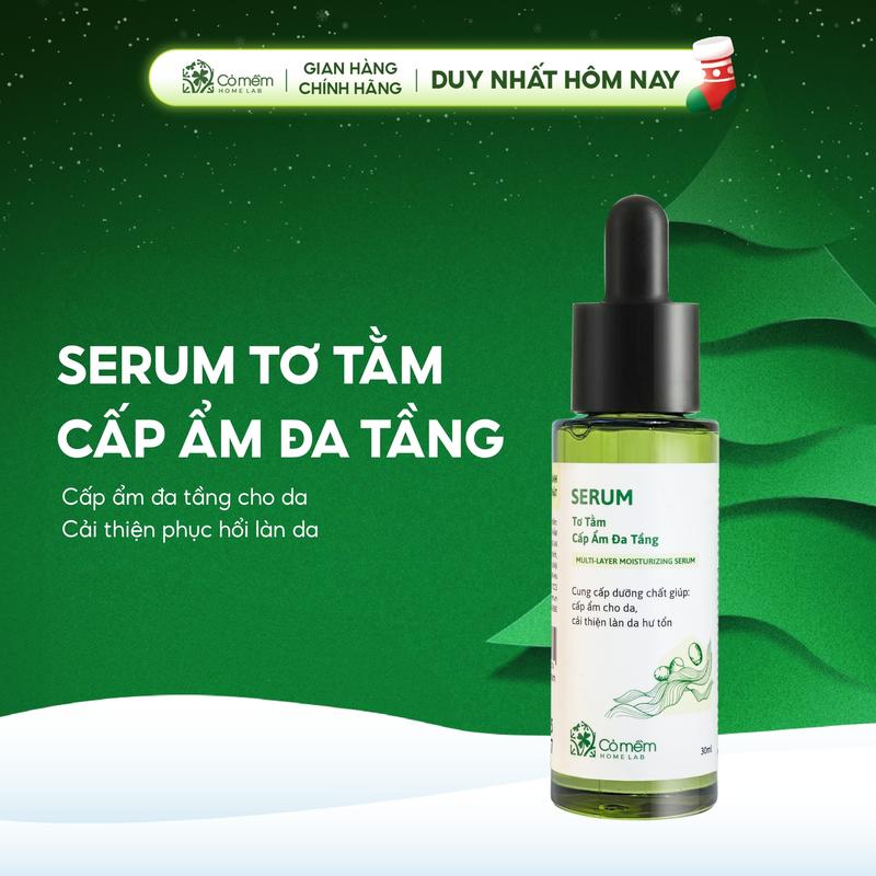 Serum Dưỡng Ẩm Da Mặt Cấp Ẩm Đa Tầng Tơ Tằm Với HA B5 Creamide Betaglucan Cỏ Mềm 30ml