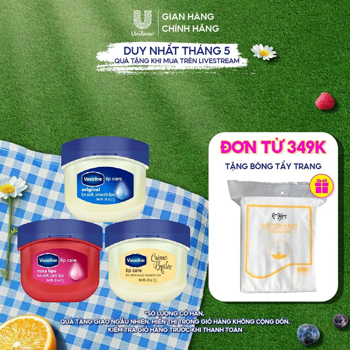 [Live] Sáp Dưỡng Môi Vaseline Lip Care 7g (tùy chọn)