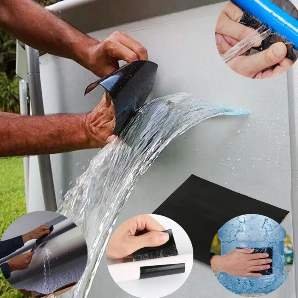Pita Pembaikan Retak, 20x20cm, Tahan Lama, Pelekat sendiri, Pita Salur Penebat, Kalis Air, Gam Kuat, Sesuai untuk Lubang Tampalan Paip, Menghentikan Kebocoran Hardware