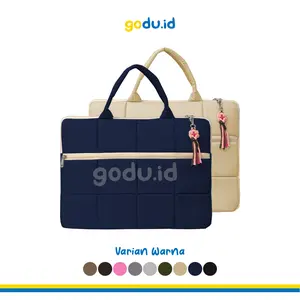 GODU | Tas Laptop Puffy Kompatemen Saku Depan - Tas Pelindung Laptop 13-15 Inch Waterproof
