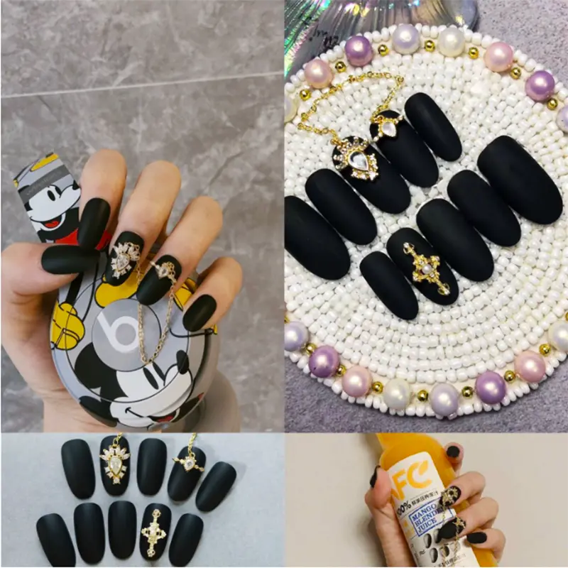 2025 pure hand-worn nails, 100 different styles of nails, random blind box, S size, affordable, many styles, fashionable nail stickers.