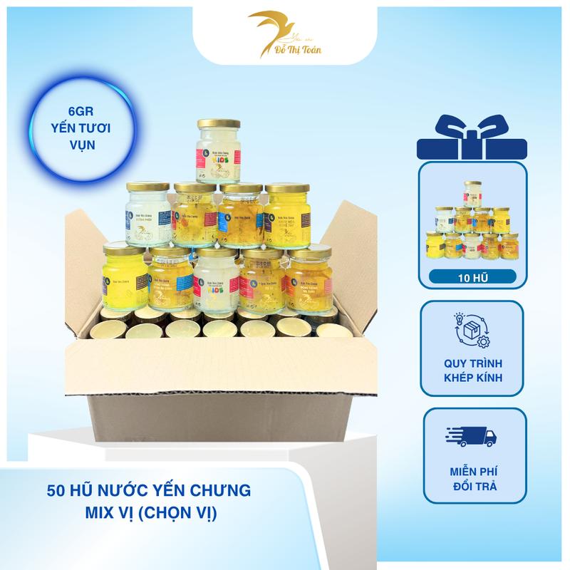 [KHO DTT] Tổng 60 hũ nước yến chưng (6gr yến vụn t.ươi/hũ 70ml)- chọn vị- Yến sào Đỗ Thị Toán