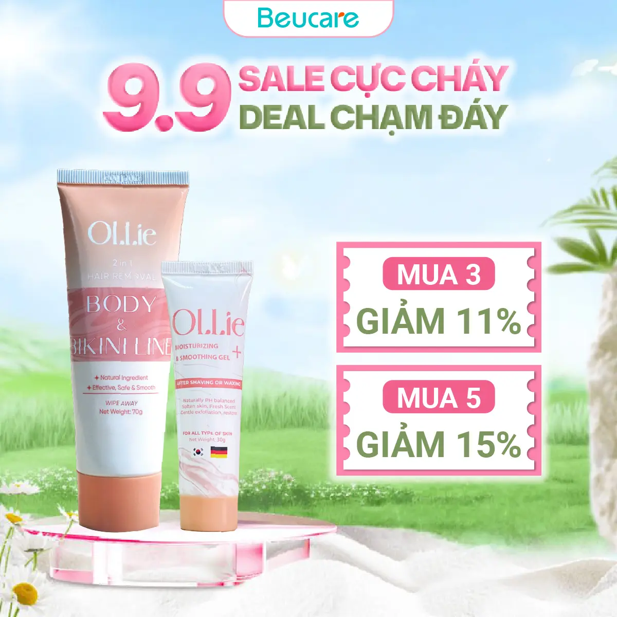 Combo 1 Kem Tẩy Lông Ollie + 1 Gel Dưỡng Ollie Tẩy Lông Chân, Tay, Nách Dành Cho Body Nam Nữ Men, Women Hỗ Trợ Tẩy Lông Nhanh Chóng, Kem Tẩy Vùng Nách Tay Chân bkn An Toàn Dịu Nhẹ Không Sử Dụng Cạo Râu kemtaylong - KT011