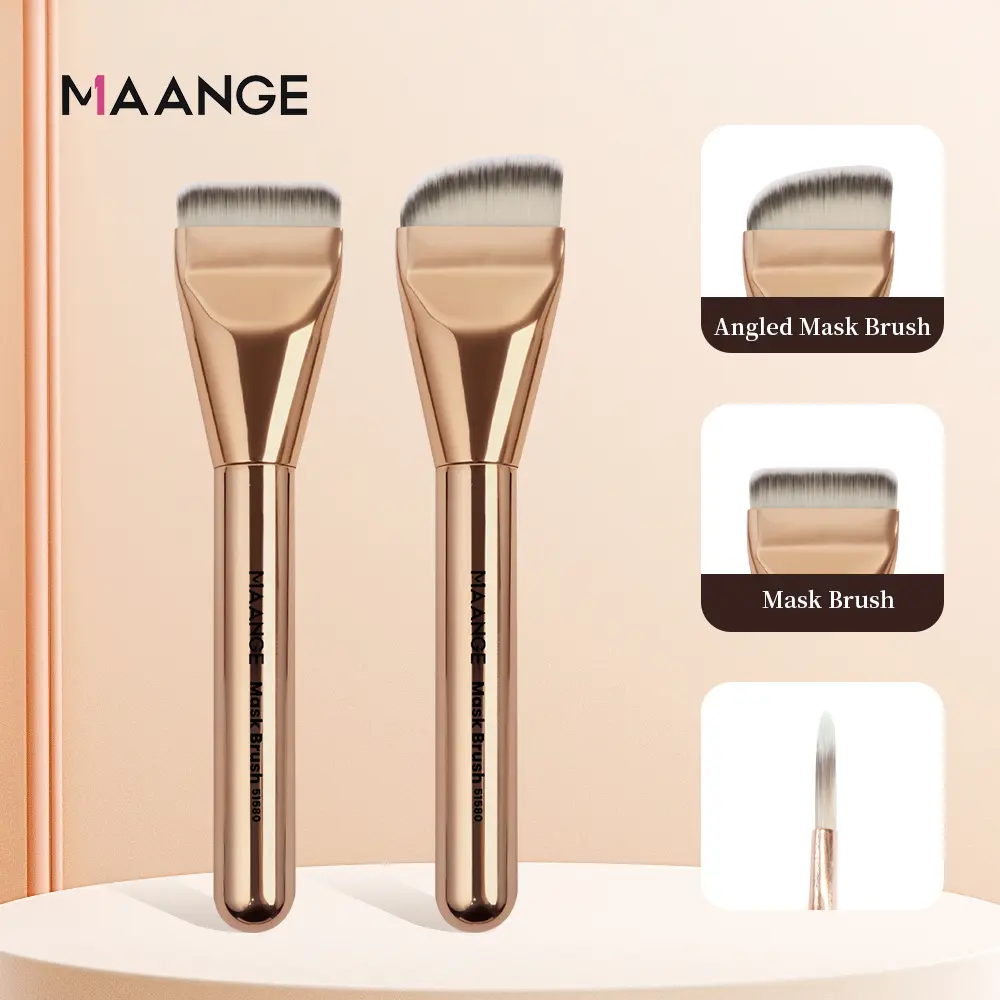 Bộ Cọ Trang Điểm, MAANGE, 2 Món, 2 Trong 1, Cọ Tán Kem Nền Và Cọ Che Khuyết Điểm, Đa Năng, Chất Lượng Cao, Màu Nâu, 52032m