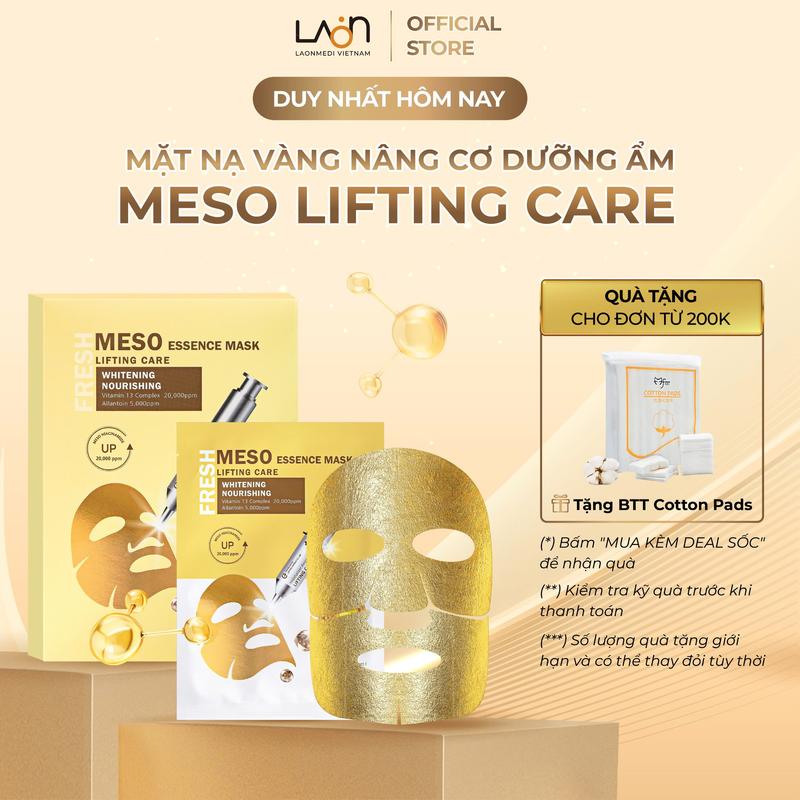 Mặt nạ vàng dưỡng da hộp 10 miếng Laonmedi giúp săn chắc cấp ẩm sâu cho da Meso Lifting Care