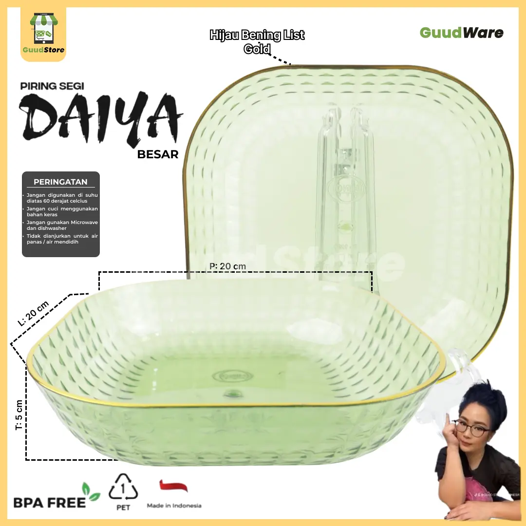Hijau Bening List Gold Besar