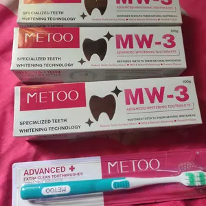 [PROMO FREE SIKAT GIGI] METOO MW3 *3 BPOM-Gigi Cerah/ Gusi Sehat/ Nafas Segar/ Bebas Karang Gigi/ Membersihkan Noda Gigi/ Pasta Gigi Probiotik METOO MW3 Advance whitening Toothpaste